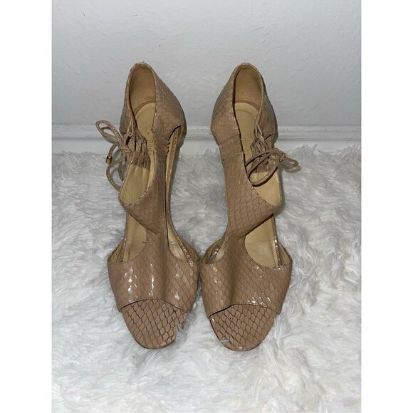 Kate Spade nude colored python heels - Picture 1 of 7